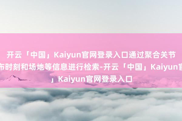 开云「中国」Kaiyun官网登录入口通过聚合关节词、视频发布时刻和场地等信息进行检索-开云「中国」Kaiyun官网登录入口