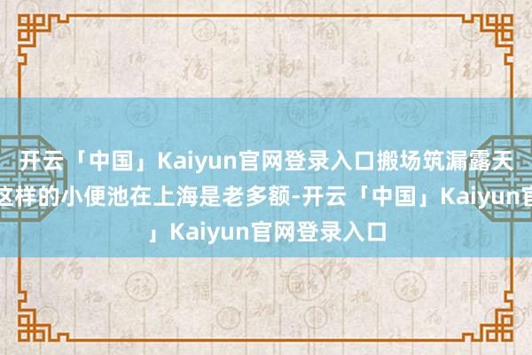 开云「中国」Kaiyun官网登录入口搬场筑漏露天小便池往常这样的小便池在上海是老多额-开云「中国」Kaiyun官网登录入口
