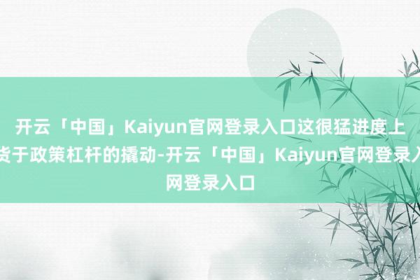 开云「中国」Kaiyun官网登录入口这很猛进度上收货于政策杠杆的撬动-开云「中国」Kaiyun官网登录入口
