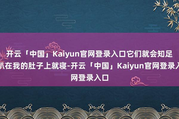 开云「中国」Kaiyun官网登录入口它们就会知足地趴在我的肚子上就寝-开云「中国」Kaiyun官网登录入口