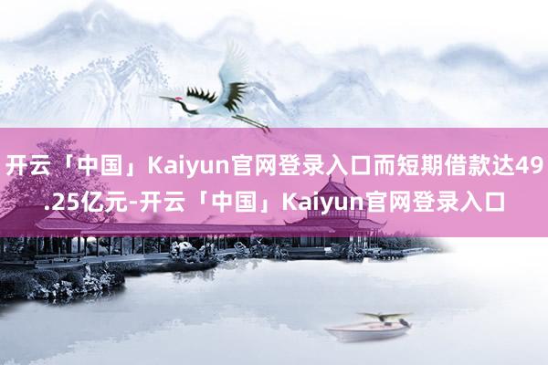 开云「中国」Kaiyun官网登录入口而短期借款达49.25亿元-开云「中国」Kaiyun官网登录入口