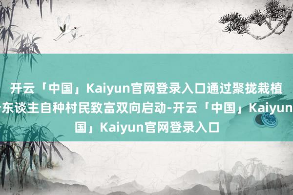 开云「中国」Kaiyun官网登录入口通过聚拢栽植集体增收与个东谈主自种村民致富双向启动-开云「中国」Kaiyun官网登录入口