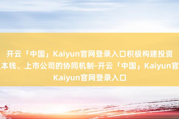 开云「中国」Kaiyun官网登录入口积极构建投资机构、产业本钱、上市公司的协同机制-开云「中国」Kaiyun官网登录入口