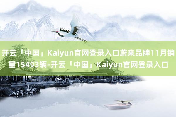 开云「中国」Kaiyun官网登录入口蔚来品牌11月销量15493辆-开云「中国」Kaiyun官网登录入口