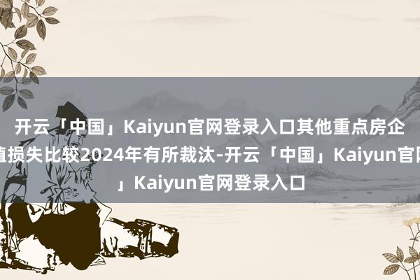 开云「中国」Kaiyun官网登录入口其他重点房企的钞票减值损失比较2024年有所裁汰-开云「中国」Kaiyun官网登录入口