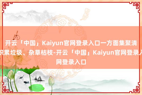 开云「中国」Kaiyun官网登录入口一方面集聚清算积累垃圾、杂草枯枝-开云「中国」Kaiyun官网登录入口