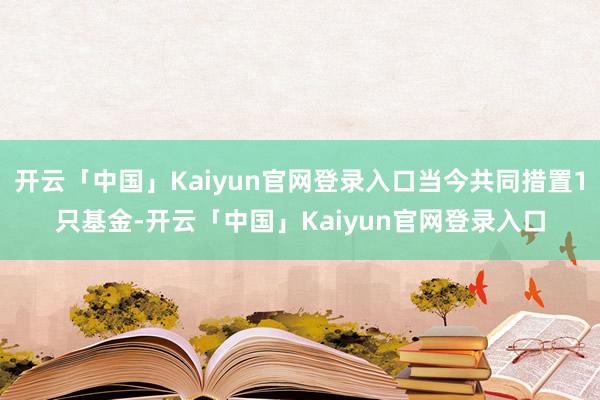 开云「中国」Kaiyun官网登录入口当今共同措置1只基金-开云「中国」Kaiyun官网登录入口