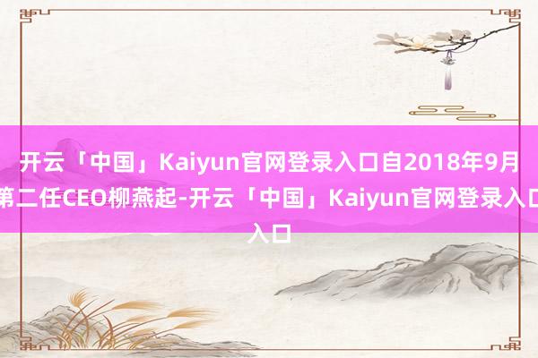开云「中国」Kaiyun官网登录入口自2018年9月第二任CEO柳燕起-开云「中国」Kaiyun官网登录入口