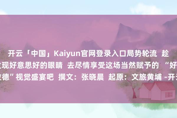 开云「中国」Kaiyun官网登录入口局势轮流 趁着阳光明媚 带着一对发现好意思好的眼睛 去尽情享受这场当然赋予的 “好意思拉德”视觉盛宴吧 撰文:张晓晨 起原:文旅黄埔 -开云「中国」Kaiyun官网登录入口