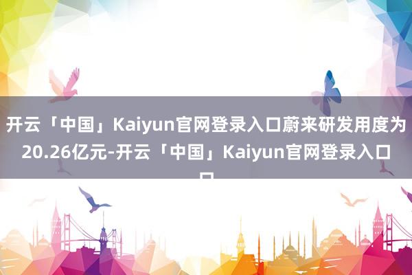 开云「中国」Kaiyun官网登录入口蔚来研发用度为20.26亿元-开云「中国」Kaiyun官网登录入口